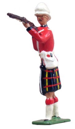 Cameron Highlander Standing Firing in Sun Helmet