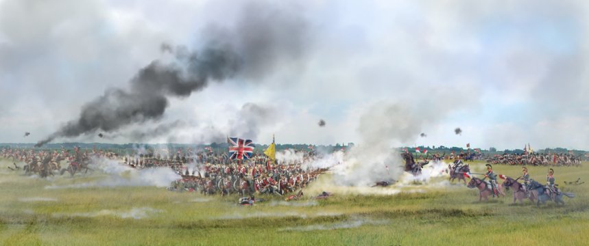 "Unbroken Squares" Battle of Waterloo, 18 June 1815, Scenic Backdrop