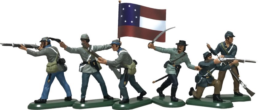 American Civil War Confederate Infantry Set #1 - 6 Foot Figures