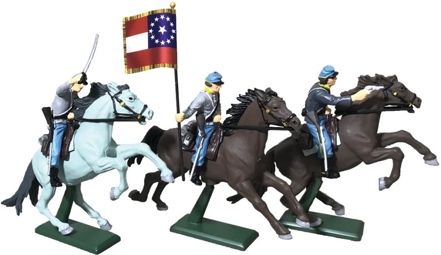 American Civil War Confederate Cavalry Set #1 - 3 Mounted Figures