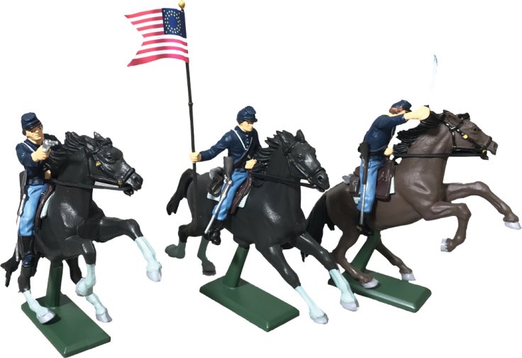 American Civil War Union Cavalry Set #1 - 3 Mounted Figures