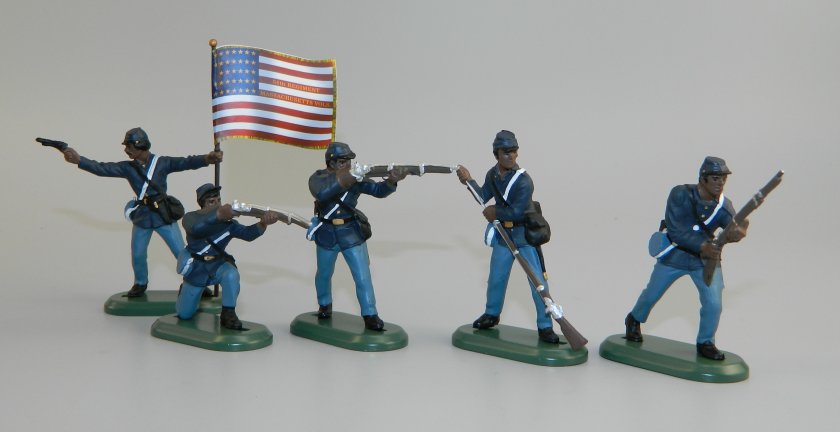 American Civil War Union U.S.C.T. Infantry Set with 54th Mass Flag