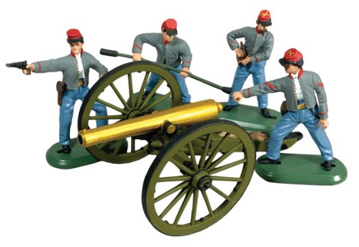 12 Pound Napoleon Cannon with 4 Confederate Artillery Crew