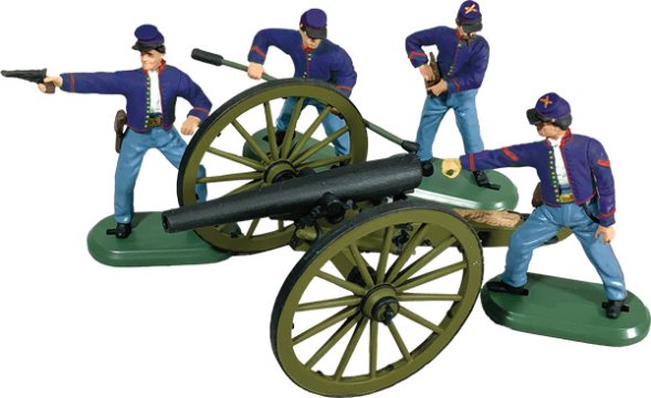 3 Inch Ordinance Rifle Cannon with 4 Union Artillery Crew