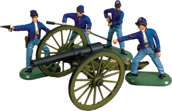 10 Pound Parrott Cannon with 4 Union Artillery Crew