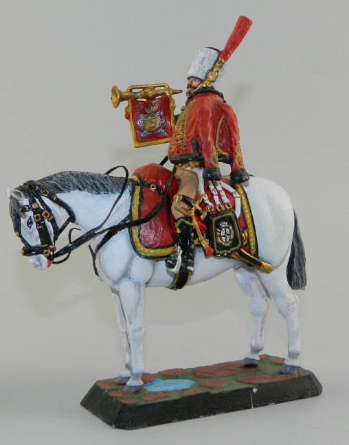 French Hussar Trumpeter, Napoleonic Wars - 90mm