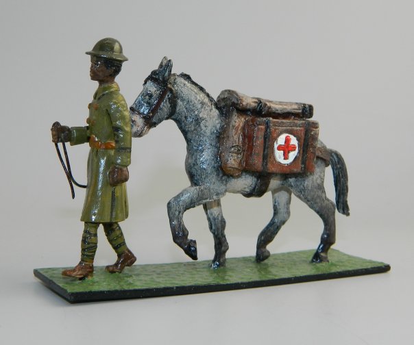 1914 US Private with Mule Carrying Medic Supplies