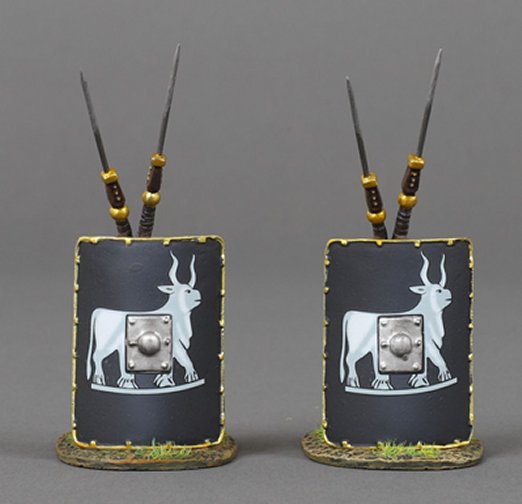 Two Roman Shields - Black