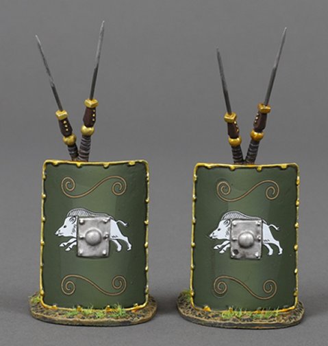 Two Roman Shields - Green