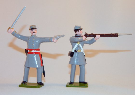 21st Virginia Infantry - Officer & Private Standing Firing