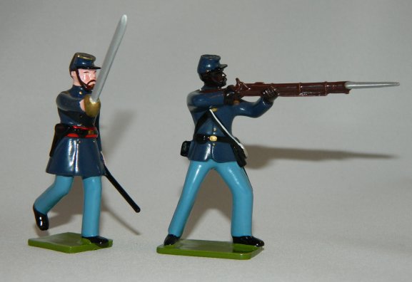 U. S. Colored Infantry - Officer & Private Standing Firing