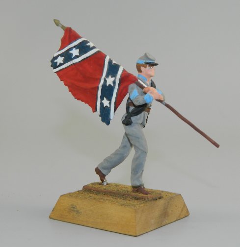 Confederate Flagbearer Running - Wooden Base