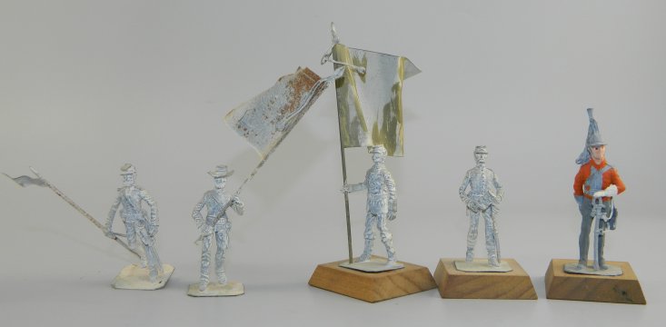 Four ACW Figure Kits & One Dragoon Trooper - Unpainted