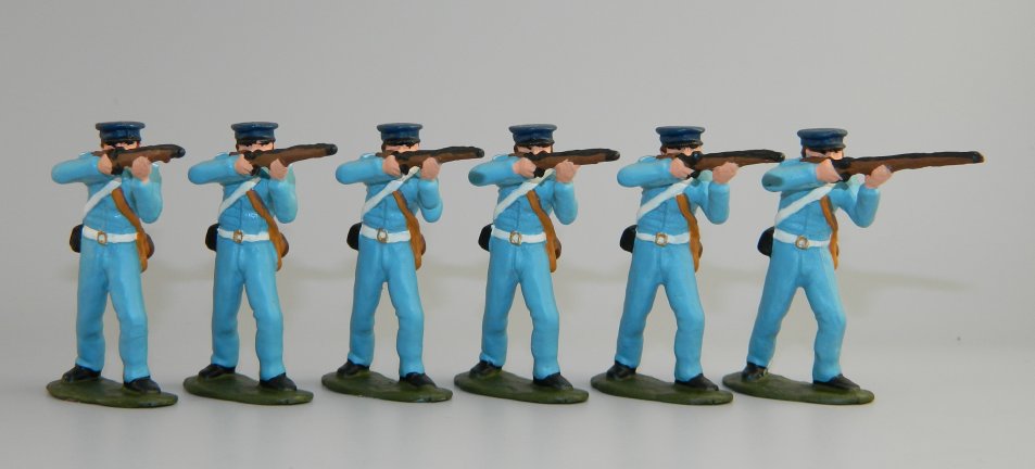 Six American Civil War Marines Standing Firing