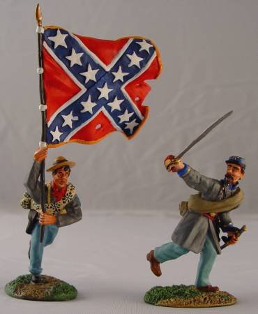 Confederate Flagbearer & Charging Officer