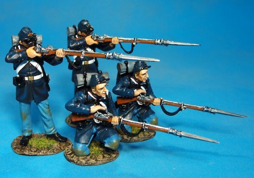 US Marines 1861-65, 4 Figures Loading and Firing