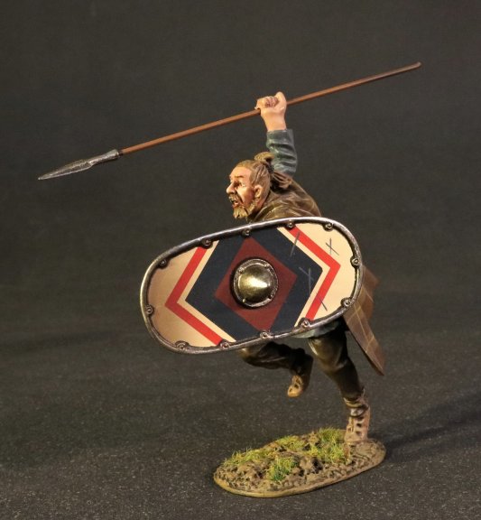 Germanic Cherusci Warrior Advancing with Spear & Shield