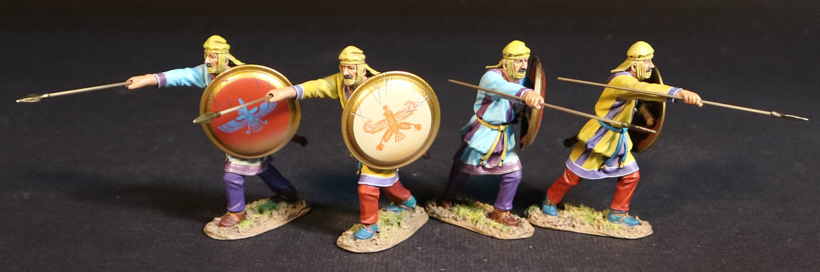 Four Persian Kardake Infantry - Yellow Caps
