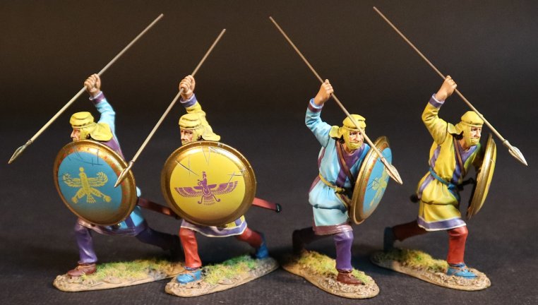 Four Persian Kardake Infantry - Yellow Caps