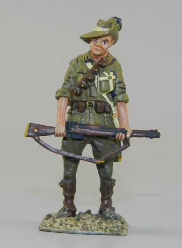 WWII Aussie Soldier Standing with Rifle