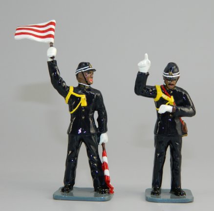 Two Japanese Deck Officers Waving Planes Off - WWII Air Wars