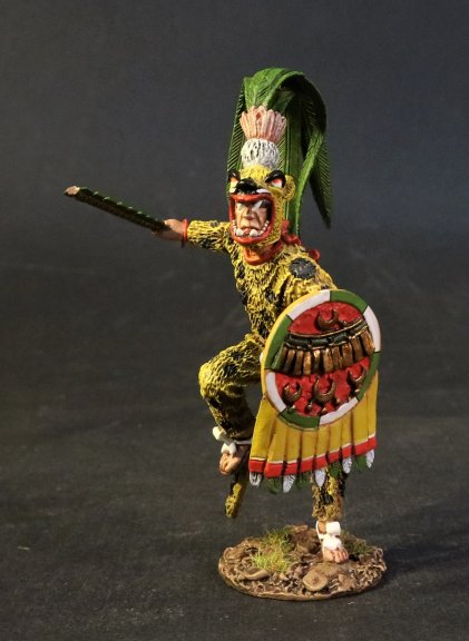 Aztec Jaguar Warrior in Yellow Suit
