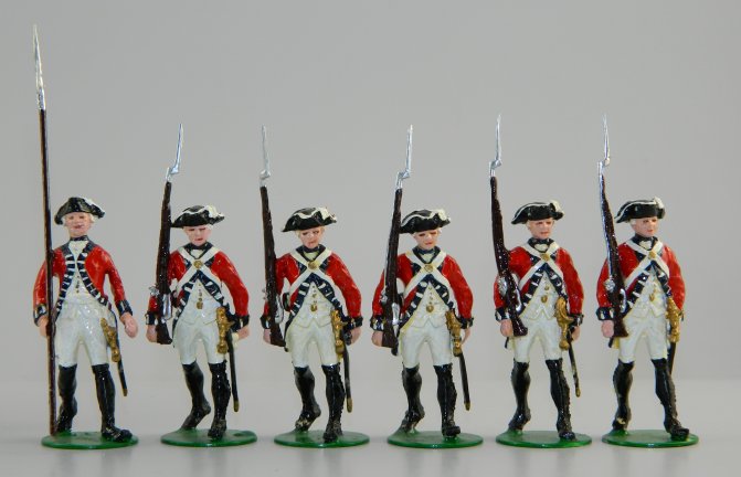 Six Redcoats Marching
