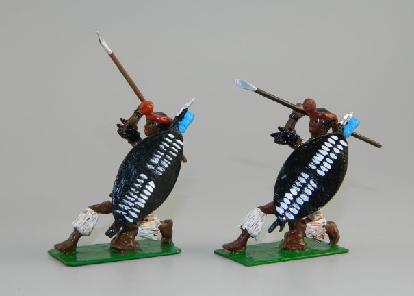 Two Zulu Warriors with Spears