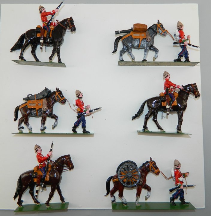 Mounted British Soldiers & Pack Mules with Foot Soldiers - Zulu War