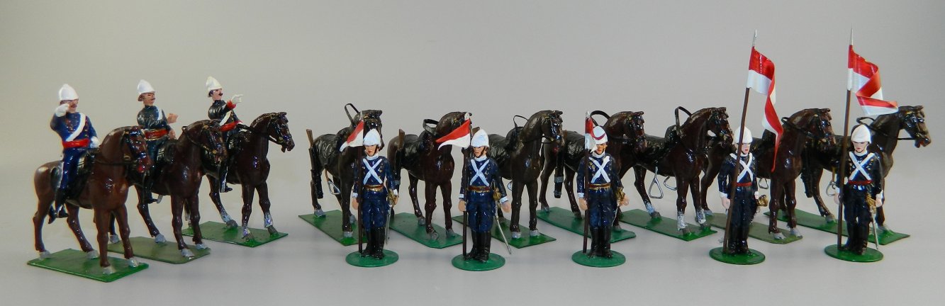 Mounted British Soldiers with Horses and Soldiers