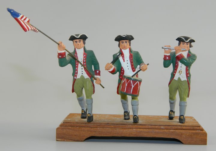 American Revolution Soldiers on Wooden Base