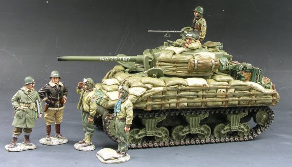 General Inspection, M4 Sherman Tank W/5 Figures