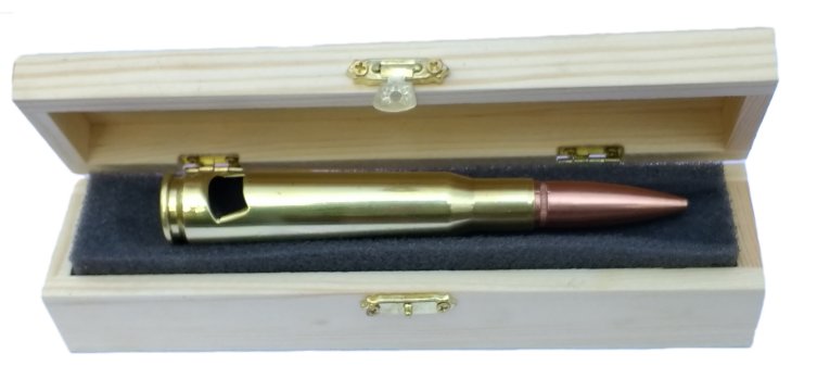 .50 BMG Bullet Bottle Opener in Deluxe Wood Box