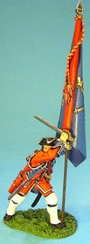 4th Regiment of Foot (Barrell's) British Officer with Regimental Colours