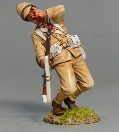 British Infantry Man Covering Head Wound