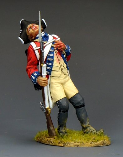 “Aaargh!” Wounded Redcoat Falling Back