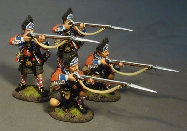 Four Grenadiers Skirmishing, 42nd Regiment of Foot - Battle of Bushy Run