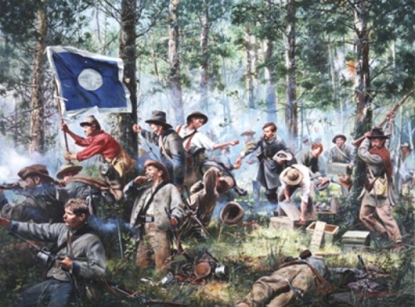 Cleburne at Chickamauga, 2nd Tennessee Regiment - Canvas Giclee