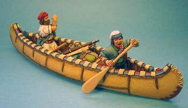 French Militia in Canoe