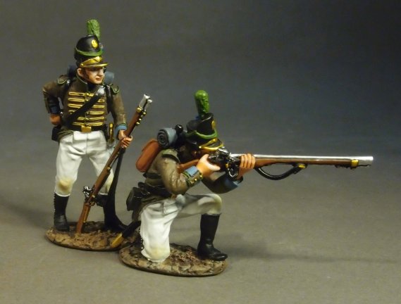 Two Loading and Firing #3, White Trousers - Portuguese 1st Cazadores, 1809