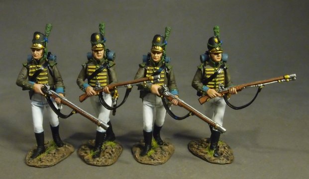 Four Advancing Set #1, White Trousers - Portuguese 1st Cazadores, 1809