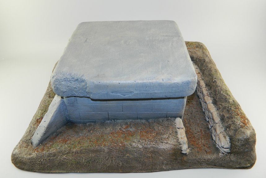 Battle Scarred Concrete Bunker with Roof