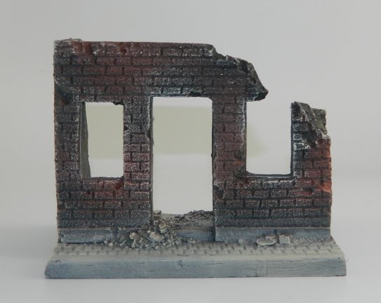 One Story Bombed Building Facade