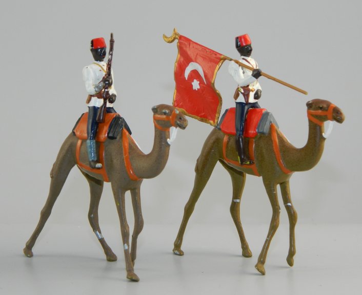 Egyptian Soldiers on Camels w/Turkish or Ottoman Empire Flag