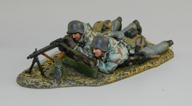Two Gunners with an MG42 - Prone Position - Normandy