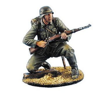 German Heer Infantry Tank Rider Kneeling with Rifle