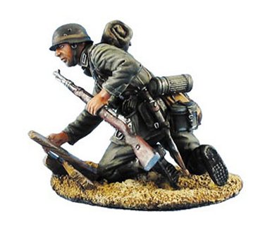 German Heer Infantry Tank Rider Kneeling Leaning Forward