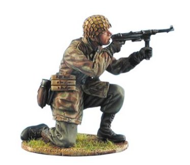 German Fallschirmjager Kneeling Firing MP40