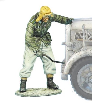 German Driver Crank Starting Opel Blitz - 1/35th Scale