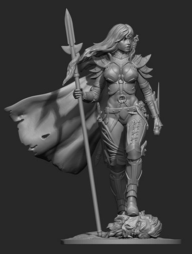 75mm Fantasy "Female Warrior" Resin Kit